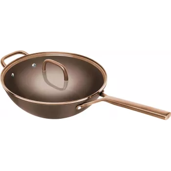 ZWILLING Milano Wok z szklaną pokrywką 30 cm, brązowy