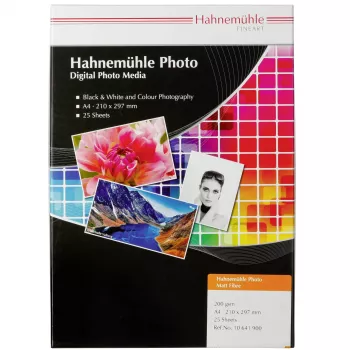 Hahnemühle Photo Matt Fibre 200 - Smooth Matt - 300 µm - Warm Tone - A4 (210 x 297 mm) - 25 arkuszy