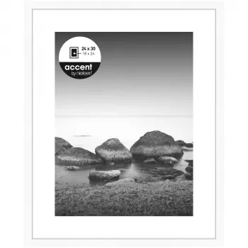 NIELSEN DESIGN Aura Ramka na zdjęcia Biała 24x30 cm Drewno z passe-partout 1122001