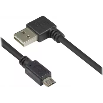 GoodConnections USB 2.0 EASY Angled A to Micro-B Cable 0.5m Black