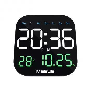 Mebus 19855 Zegar stołowy analogowy sterowany radiowo 18,5 cm Czarny