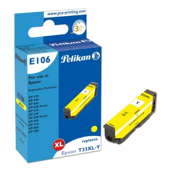 Pelikan E106 Kompatybilny wkład atramentowy Żółty High Yield (XL) do Epson XP-530/540/630/635/640/645/710/830/900 - 1 szt.