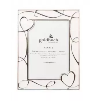 Ramka na zdjęcie Goldbuch Hearts - Metal - Beż/Biały - Na stół - 10x15 cm - Prostokątna