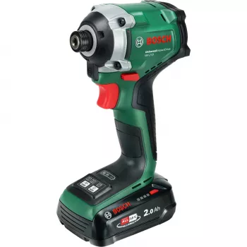 BOSCH UniversalImpactDrive 18V-210 Akumulatorowa Wkrętarka Udarowa (18V, 2,0Ah, Li-Ion, 1/4 cala Hex, 210 Nm, 3400 obr/min, Walizka, POWER FOR ALL ALLIANCE)