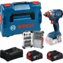 Zestaw klucza udarowego akumulatorowego BOSCH PowerTools GDX 18V 285 Nm z 2 akumulatorami 5,0 Ah i 31-elementowym zestawem bitów w L-BOXX