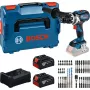 Bosch Professional 18V Akumulatorowa Wiertarko-Wkrętarka Zestaw 2x5,0Ah Li-Ion 110Nm Bezszczotkowa z Ładowarką i Kompletem Bitów w Walizce MetaLoc II
