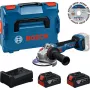BOSCH Professional Zestaw Akumulatorowej Szlifierki Kątowej 18V 2x5.0Ah z Tarczą Cięcia 125mm w L-BOXX