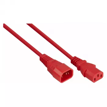 Kabelmeister Przedłużacz zasilania C14 do C13 Czerwony 2m 1,00mm² H05VV-F