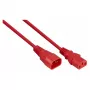 Kabelmeister Przedłużacz zasilania C14 do C13 Czerwony 2m 1,00mm² H05VV-F