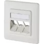METZ CONNECT 130B20D31002KE Keystone 3-Port Flush-Mount Data Outlet Empty Pure White