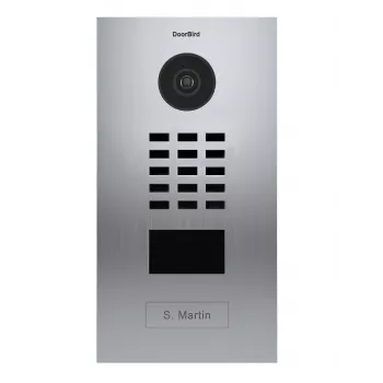 Doorbird D2101V IP Video Intercom Station, Wireless/Wired, PoE, Wi-Fi, 720p, 180° Wide Angle, Night Vision, Two-Way Audio, Stainless Steel, IP65