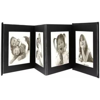 DEKNUDT Leporello Album na Zdjęcia Czarny 8 Zdjęć 10x15 cm Skóra