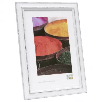 DEKNUDT S221H3 Drewniana ramka na zdjęcia 10x15 cm Czarna z białym passe-partout