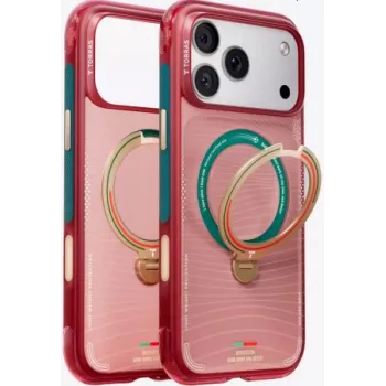 TORRAS World Cup Ostand Q3 Air MagSafe Case do Apple iPhone 15 Pro (Portugal Red)