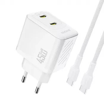 Dudao A28PCEU 45W GaN USB-C Charger z kablem USB-C 1m - Biały