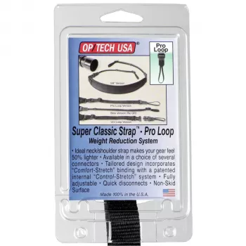 OP TECH Super Classic Strap Pro Loop Pasek do aparatu Czarny Neopren Nylon Skóra 6.8 kg 109.2 cm