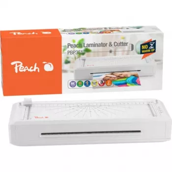 Peach 511189 3in1 PBP351 Laminator A4 do laminowania na gorąco i na zimno z trymerem do papieru i zaokrąglaczem do narożników