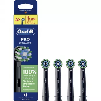 Oral-B Pro CrossAction Replacement Brush Heads Black 4-Pack (015431)