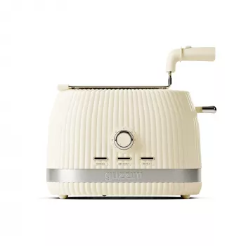 Guzzini Sous Chef Toster ze składanymi szczypcami, kremowy, 800 W, 2 kromki, materiał bio-based