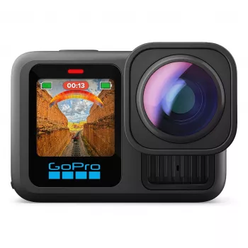 GoPro HERO13 Black Ultra Wide Edition Action Camera 4K, 5.3K, 2.7K, Touch Screen, Ultra HD, Waterproof, GPS, Dustproof, Bluetooth, Wi-Fi, Slow Motion, Full HD (CHDRB-133-RW)
