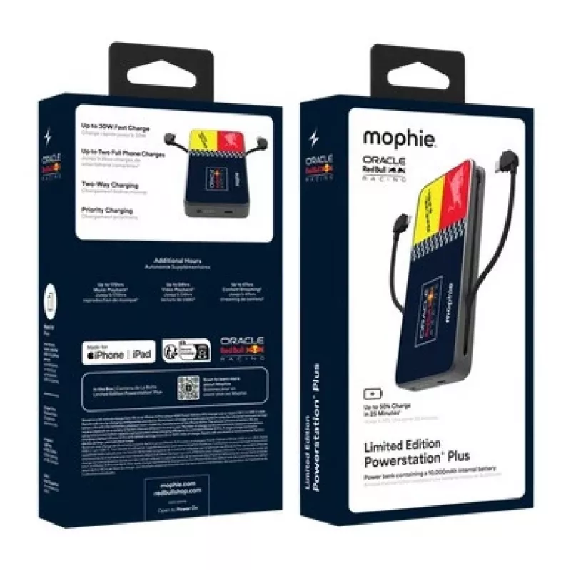 Mophie Powerstation Plus 10K Red Bull Racing 10000 mAh Power Bank z USB-C i Lightning