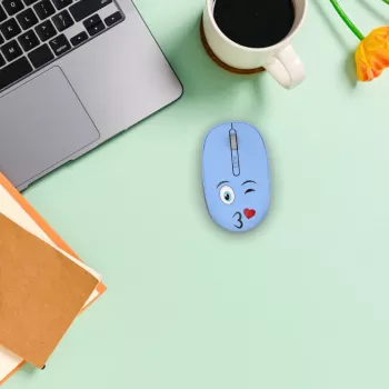 INCA Bezprzewodowa Myszka 1200DPI/3 Przyciski/2.4GHz USB-A Weeny Emoji Niebieska (IWM-245RM)