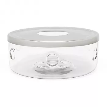 Bredemeijer Podgrzewacz do Herbaty Minuet Szkło + Płyta Inox 15,1 cm Srebrny