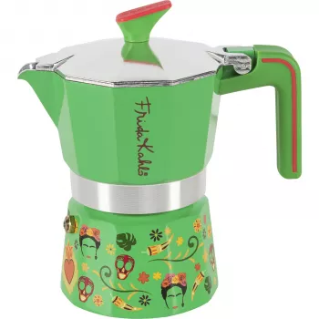 Pedrini 3TZ Frida Kahlo Stovetop Espresso Maker, Green (02CF157)