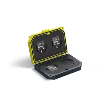 Angelbird MEDIA TANK CFexpress Type A - Etui na karty pamięci na 4 karty, anodowane aluminium, czarno-żółte, odporne na wstrząsy, kurz i zachlapania