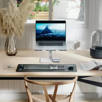 ALOGIC Elite Aluminum Laptop Stand z Ładowarką Bezprzewodową - Biały