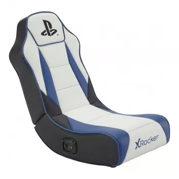 X Rocker Geist 2.0 PlayStation Floor Rocker Gaming Chair z systemem audio 2.1 - Biały/Niebieski
