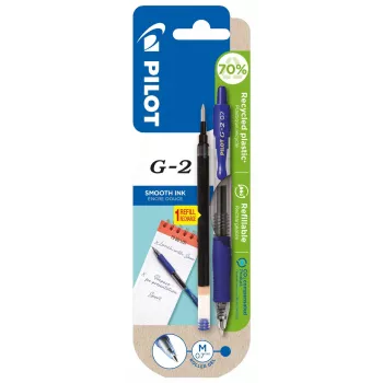 PILOT PEN G2-7 Żelowy długopis kulkowy 0,7mm Niebieski + wkład
