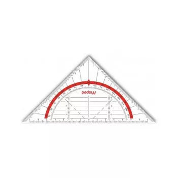 Maped Study 16 cm Kątownik - Przezroczysty Polistyren - Trójkąt 45°/45°/90°