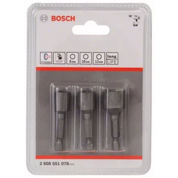 Bosch Zestaw nasadek udarowych 3-częściowy 50 mm 8 10 13 mm 2608551078