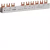 Hager KDN363J 3-biegunowa szyna fazowa z połączeniem widełkowym 10mm² 63A 10 modułów