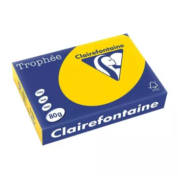 Papier ksero pastelowy Clairefontaine Trophée A4 80gsm 500 arkuszy złotożółty