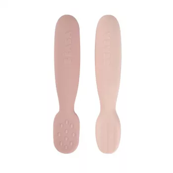 Beaba Zestaw 2 Silikonowych Pierwszych Łyżeczek i Gryzaków Cotton Candy/Sorbet