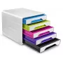 CEP Office Solution Smoove 5-Drawer Desktop Organizer, DIN A4, White/Multicolour