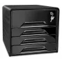 CEP Office Solution Smoove Secure Drawer Box Black DIN A4 4 Drawers
