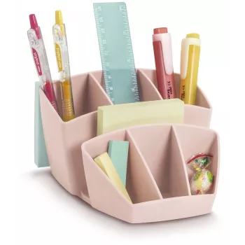 CEP Office Solution Mineral Organizer biurkowy 8 przegródek, pudrowy róż, polistyren, prostokątny 143 x 158 mm