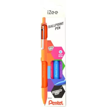 Pentel iZee BX470 Długopis kulkowy 4-pack, mieszane kolory tuszu: czarny, niebieski, czerwony, zielony, 1,0 mm