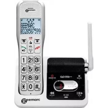 Geemarc AmpliDECT 595 ULE Telefon Bezprzewodowy z Automatyczną Sekretarką, Biały
