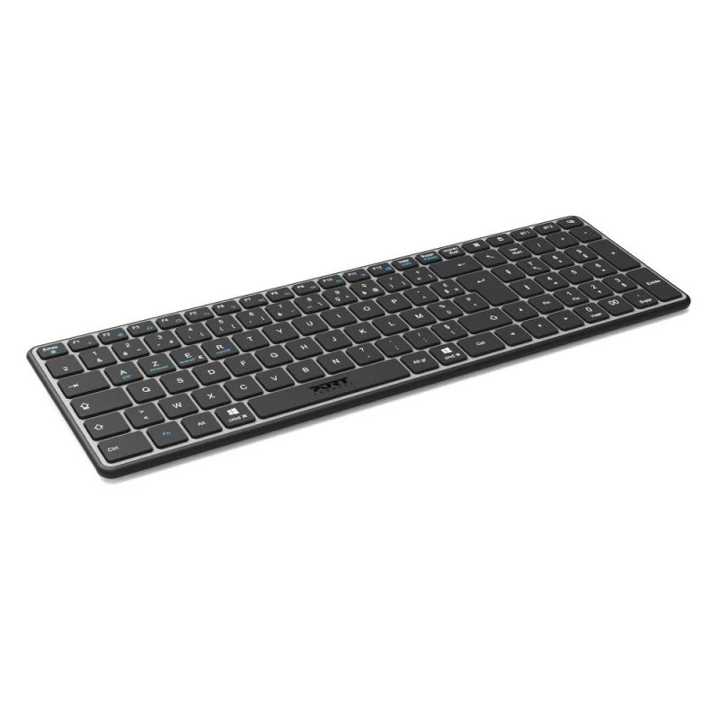 PORT Designs FR - Klawiatura Compact Pro Rechargeable Bluetooth AZERTY Czarny