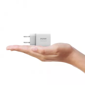 PORT Designs PORT Connect Ładowarka ścienna 20W USB-C PD z etui do przenoszenia Biała