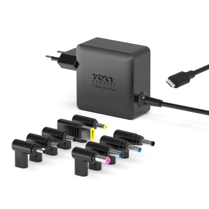 PORT Designs GaN 65W USB-C Power Supply - Universal Wall Charger - EU Plug - Black
