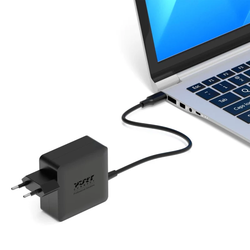 Zasilacz sieciowy PORT Designs GaN 65W USB-C z wtyczką EU