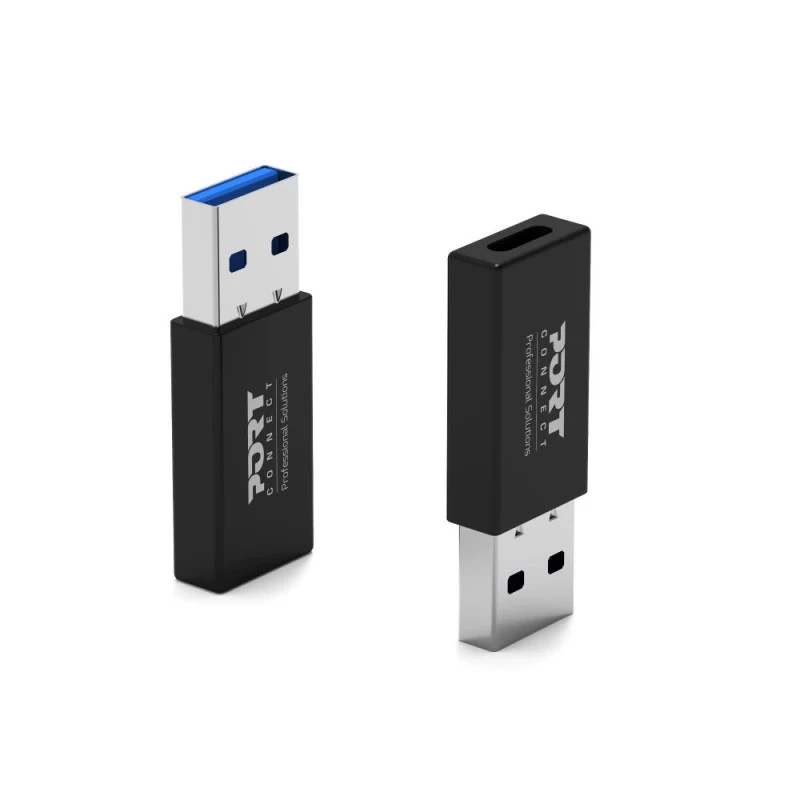 PORT Designs USB-A na USB-C Konwerter - Adapter USB 2.0 - Czarny