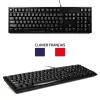 PORT Designs 900900 Pełnowymiarowy Przewodowy Zestaw Klawiatury i Myszki USB, Układ AZERTY, Czarny