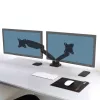 PORT Designs PORT Connect Regulowany Podwójny Uchwyt na Monitor - na 2 Ekrany do 32 inch - Mocowanie Zaciskowe/Przelotowe - Czarny