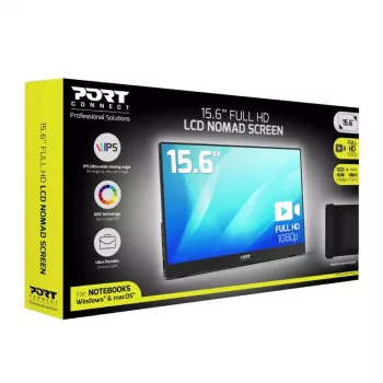 PORT Designs PORT Connect 15.6 inch Przenośny Monitor IPS - Full HD 1920x1080 - USB-C i Mini HDMI